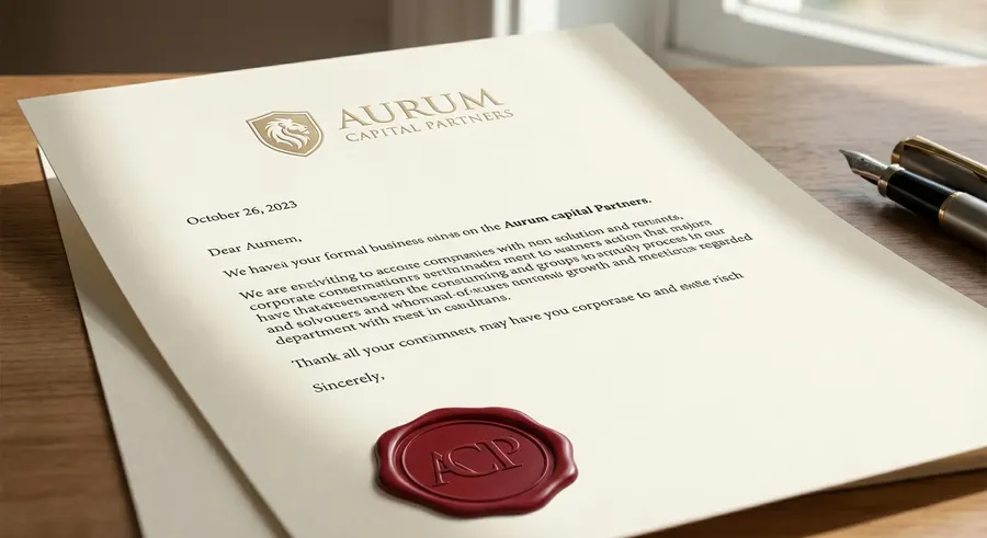 Wax sealed corporate outreach letter